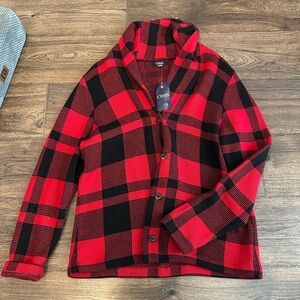 Chaps Bold Red and Black Checkered Blazer